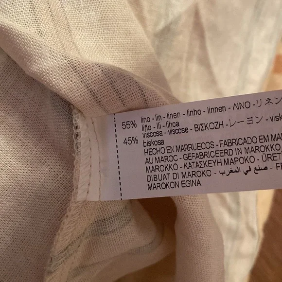 ZARA linen blend halter summer dress. Large - Picture 6 of 8